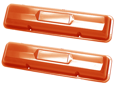 64-67 Chevelle / El Camino Early Style Valve Covers Small Block, Painted Orange