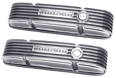 64-72 Chevelle / El Camino Valve Cover Small Block Polished Offenhauser Finned Aluminum Valve Covers