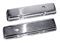 64-86 Chevelle / El Camino Small Block Polished Aluminum Valve Covers Ball Milled / Short