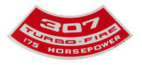 Small Block Air Cleaner Decal, 307 Turbo-Fire 175 Hp