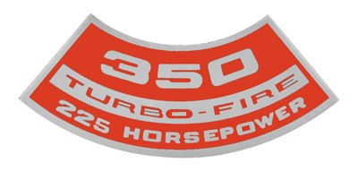 Small Block Air Cleaner Decal, 350 Turbo-Fire 225 Hp