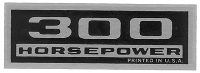 Valve Cover Decal, 300 Horsepower