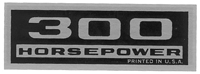 Valve Cover Decal, 300 Horsepower