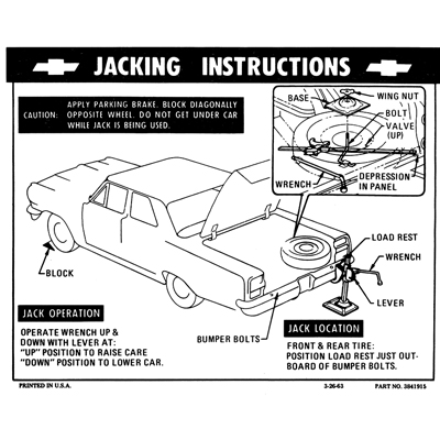 64-66 Chevelle Jacking Instructions