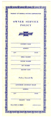 64-72 Owners Service Policy