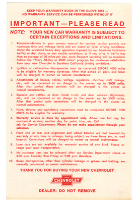 64-72 Factory Warranty Sheet