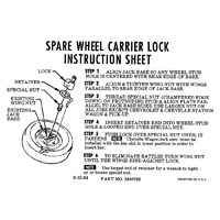 Spare Tire Carrier Lock Instruction Sheet