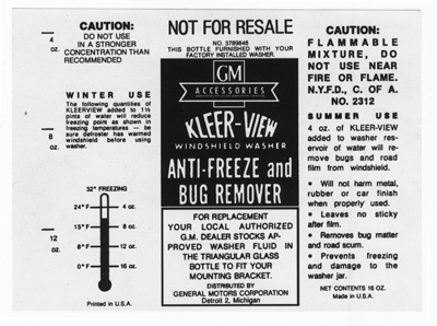 Optikleen Bottle Label