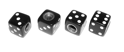 64-87 Chevelle / El Camino Valve Stem Caps  Dice, Black