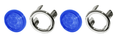 64-87 Chevelle / El Camino Blue Dot Plastic Chrome Bezels