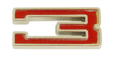 64-87 Chevelle / El Camino Universal Fender Emblem Number 3 Red