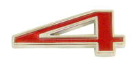 64-87 Chevelle / El Camino Universal Fender Emblem Number 4 Red