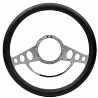 64-87 Chevelle / El Camino Billet Aluminum Steering Wheel Black Leather