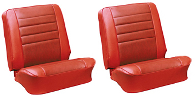 65 Chevelle & El Camino Seat Upholstery Black For  Front Buckets Special Order Colors Available Red, Light Blue Fawn, Aq