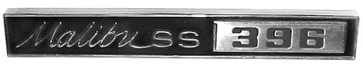 65 Chevelle Rear Panel Emblem Malibu SS 396 Z-16