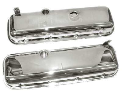 65-72 Chevelle / El Camino Original Style Big Block Chrome Valve Covers With Drippers, Square