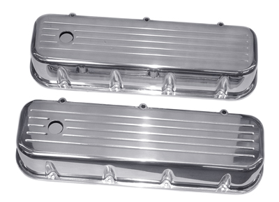65-72 Chevelle / El Camino Big Block Polished Aluminum Valve Covers, Ball Milled