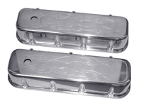65-72 Chevelle / El Camino Big Block Polished Aluminum Valve Covers, With Flames
