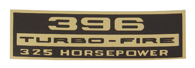 Big Block Valve Cover Decal, 396 Turbo-Fire 325 Hp