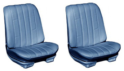 65 Chevelle & El Camino Seat Upholstery Black For Front Buckets Special Order Colors Available Red, Bright Blue Bronze,