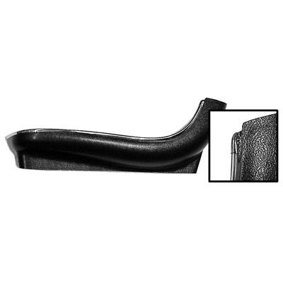 66-67 Chevelle / El Camino Bucket Seat Lower Side Panels ( With Chrome Trim )  Black