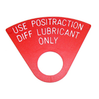 66-72 Chevelle / El Camino Positraction Lubricant Tag Red Plastic With White Letters