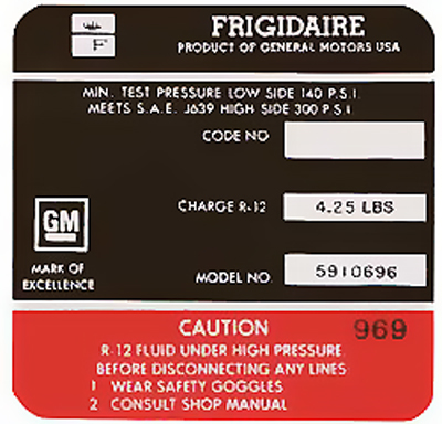 A/C Compressor Labels