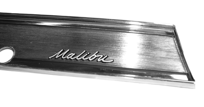 67 Chevelle Glove Box Fascia With Malibu Emblem