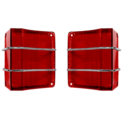 67 Chevelle Wagon / El Camino Tail Light Lenses LH & RH With Trim