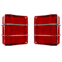 67 Chevelle Wagon / El Camino Tail Light Lenses LH & RH With Trim