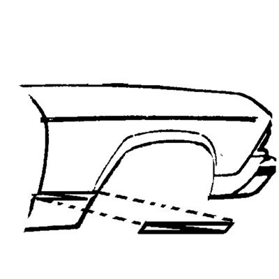 67 Chevelle / El Camino Lower Fender Molding Rear LH