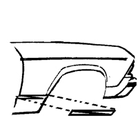 67 Chevelle / El Camino Lower Fender Molding Rear LH