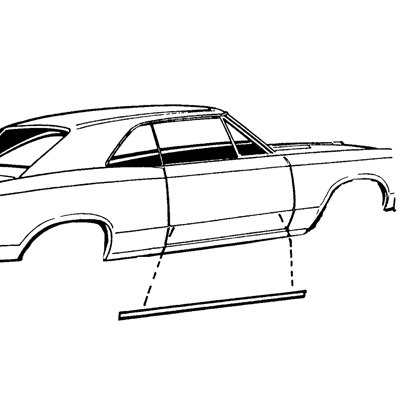 67 Chevelle / El Camino Lower Door Molding LH