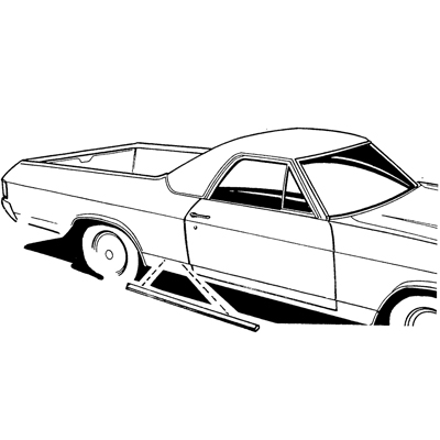 67 Chevelle Door To Rear Wheel Molding LH