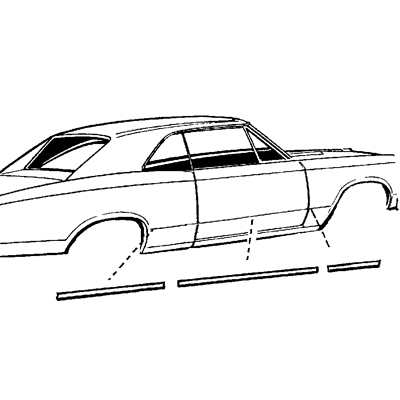 67 Chevelle Lower Body Side Molding Kit 6 Pieces