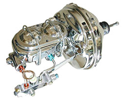 67-72 Chevelle / El Camino Power Brake Booster, Master Cylinder & Prop Valve Kit, All Chrome Special Order