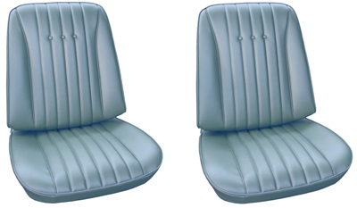 68 Chevelle & El Camino Seat Upholstery Black For Front Buckets Seats Special Order Colors Available Light Blue, Ivy, Go