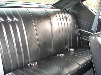 68 Chevelle & El Camino Seat Upholstery Black For Coupe Rear Seats Special Order Colors Available Light Blue, Ivy, Gold,