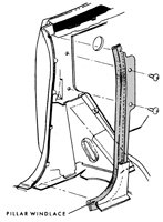 68-69 Chevelle Coupe Door Jamb Windlace Black