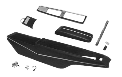 68 Chevelle / El Camino Console Kit For Manual Transmissions Kit Includes Center Console Base With Surround Molding, Con
