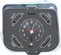 68 Chevelle / El Camino Clock & Gauge Assembly Fuel, Battery, Temp, Oil, & Clock Gauge With Backing Plate