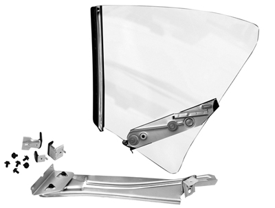 68-69 Chevelle Coupe Quarter Window Glass Assembly RH Clear