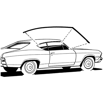69-72 Chevelle Hardtop Roof Rail Weatherstrip