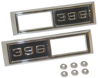 68 Chevrolet Full Size Passenger Car Side Market Light Bezel, 396