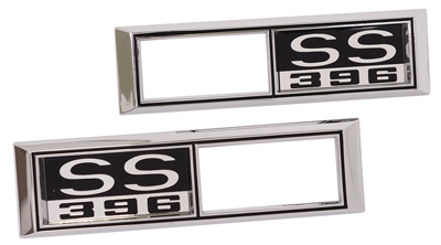 68 Chevelle / El Camino Front Fender Side Marker Light Bezels Chrome SS 396