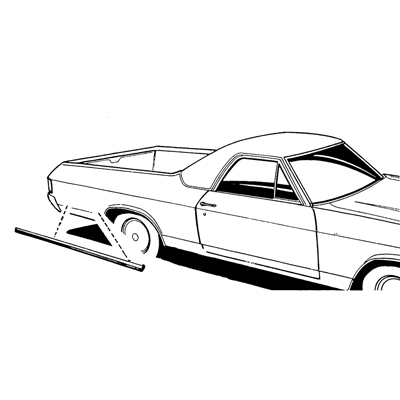 68 Chevelle Super Sport Lower 1/4 Molding Behind Wheel, LH or RH