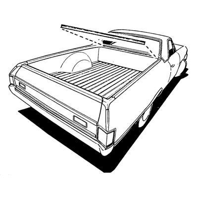 68-72 El Camino Below Rear Window Molding