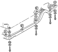 68-72 Chevelle Coupe / El Camino Body Mount Bushing Kit 22 Pieces