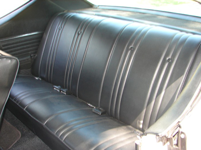 69 Chevelle & El Camino Seat Upholstery Black ForCoupe Rear Seats Special Order Colors Available  Red, Dark Blue, Dark G