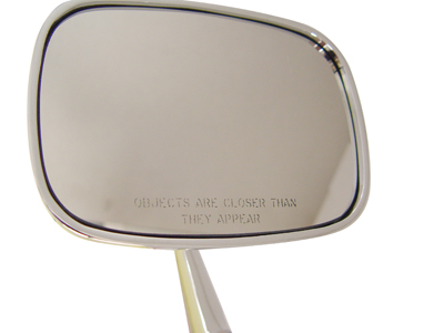 69-72 Chevelle / El Camino Side View Mirror  Convex Glass Objects Are Closer Then They Appear RH Includes Hardware And G